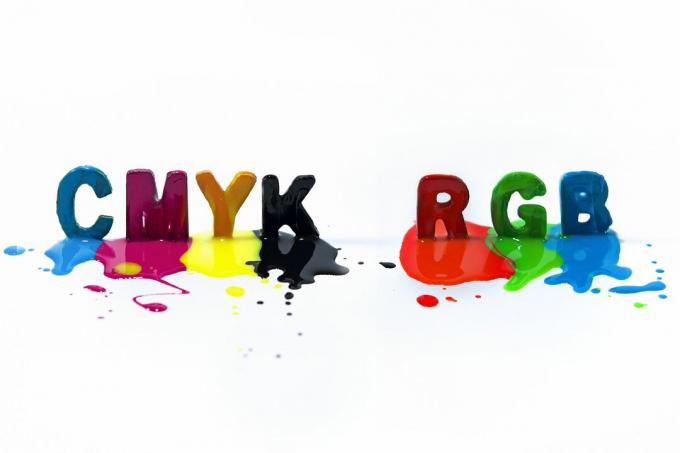 Večbarvne velike črke CMYK RGB