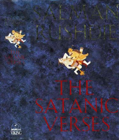 Ovitek knjige Salmana Rushdiea "Satanski verzi".