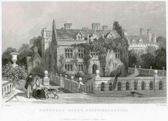 Opatija Newstead, Nottinghamshire, 1838