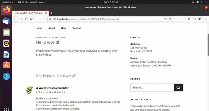 Stranska vrstica spletnega dnevnika na WordPressu