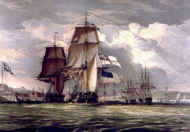 HMS Shannon in USS Chesapeake