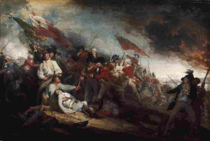 Smrt generala Warrena v bitki pri Bunker Hillu, 17. junija 1775, slikar John Trumbull.