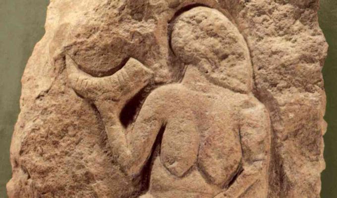 Laussel Venera, zgornji paleolitik Bas-Relief, ca. 25.000 let