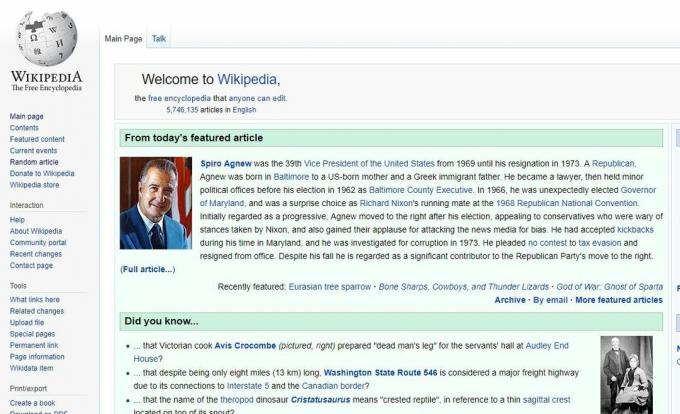 Vertikalna navigacijska vrstica Wikipedije