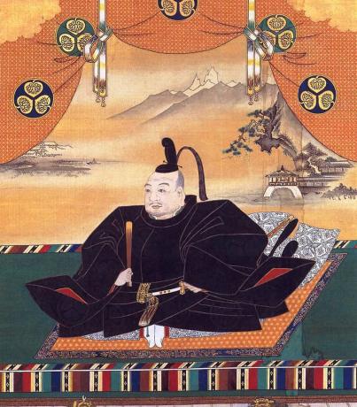 Slikanje Tokugawa Ieyasu na preprogi.