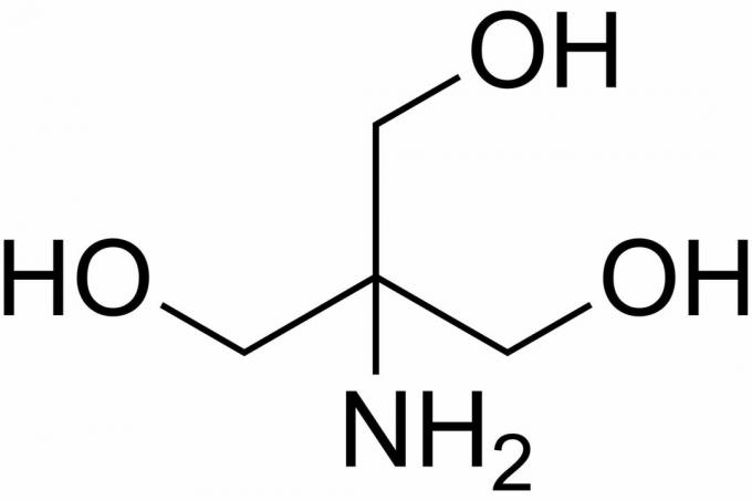 Raztopina tris pufra; struktura 2-amino-2- (hidroksimetil) propan-1,3-diola
