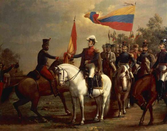 Simon Bolivar med latinskoameriškimi vojnami za neodvisnost