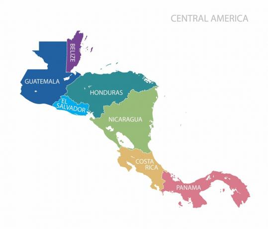 Zemljevid Srednje Amerike