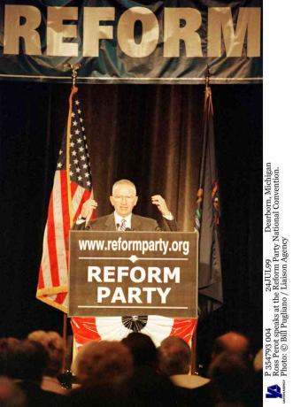 Ross Perot govori na nacionalni konvenciji Reformske stranke