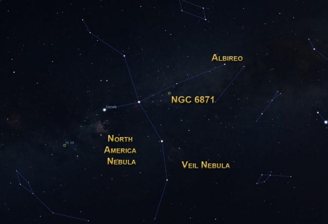 Predmeti globokega neba Cygnus.