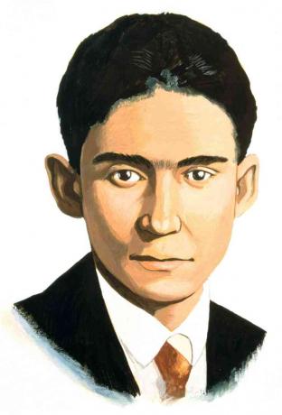 Franz Kafka, češki romanopisec, zgodnji 20. stoletje.